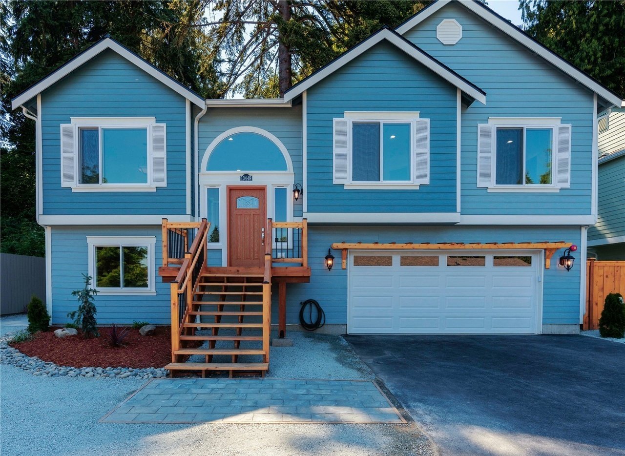 Blue craftsman home exterior